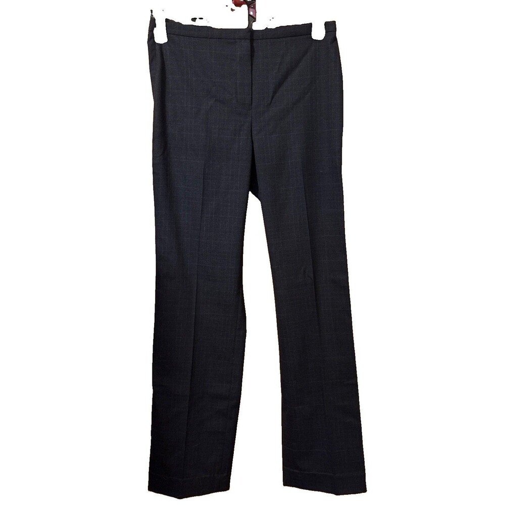 Elie Tahari Women’s Size 4 Dress Pants Gray Plaid Straight Leg Slacks